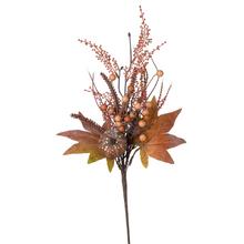 KONÁRIK TEKVICA, GUĽKY, TRÁVY, LÍSTIE HNE/OR/RUŽ 43CM - FLORASYSTEM