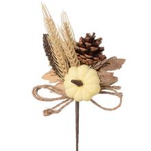 KONÁRIK TEKVICA, ŠIŠKY, KLADY, LÍSTIE, KRÉM/HNE 29CM - FLORASYSTEM