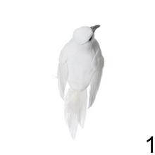 Biele penové holubice s perím, mini, mix 2 kusy.