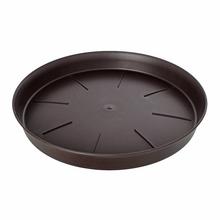 Hnedá okrúhla miska na kvety s priemerom 50 cm.