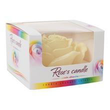 Ružová sviečka s nízkou diodou v ecru farbe.