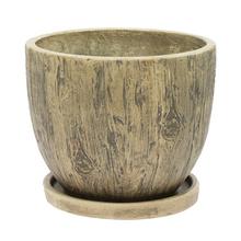 J88 KVETINÁČ + MISKA OKRÚHLY LINCY HNEDÁ 24H19,6CM S - FLORASYSTEM