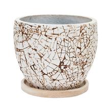 J98 KVETINÁČ + MISKA OKRÚHLY BIELO/ČIERNA 44xH36CM L - FLORASYSTEM