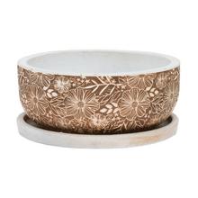 J77 MISA + PODMISKA LIVA HNEDÁ/BÉŽOVÁ 44H20,5CM XL - FLORASYSTEM