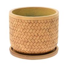 J12 KVETINÁČ + MISKA LUCY SV.HNEDÁ  37xH30,3CM L - FLORASYSTEM