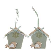 ZÁVES DOMČEK TEXTIL S/2 7,7x8,5CM ZELENÝ - FLORASYSTEM