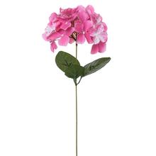 Umelá kvetina hortenzia s ružovou stopkou.