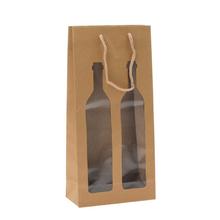 TAŠKA PAPIER dvojfľaša KRAFT V37x17,5+8,5cm - FLORASYSTEM