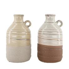 Keramická váza fľaša v dvoch farbách.