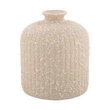 Váza fľaša z recyklovaného skla v béžovej farbe.