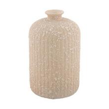 Váza fľaša z recyklovaného skla v béžovej farbe.