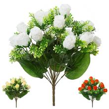 Kytica umelých ruží s mixom zelene, 45 cm.