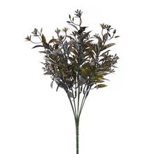 ZELEŇ DROB. LÍSTKY, KVIETKY ZELENO-MODRÝ METAL 37cm - FLORASYSTEM