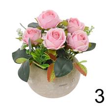 Umelé ruže v črepníku mix farieb.