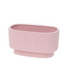 OBAL PRUHOVANÝ OVÁL KERAMIKA 18x10,5x10CM RUŽOVÁ - FLORASYSTEM