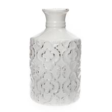 VÁZA ORNAMENT BIELA KERAMIKA 13*13*23CM - FLORASYSTEM