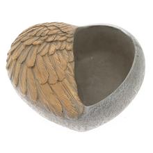 SRDCE CEMENT BLEDO-SIVO-ZLATÉ S KRÍDLAMI 20,5CM - FLORASYSTEM