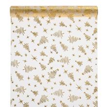 ORGANZA LESKLÁ 39x10 ECRU-ZLATÁ - FLORASYSTEM