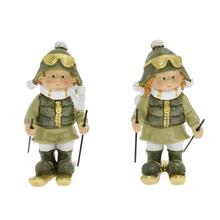 CHLAPEC, DIEVČA NA LYŽIACH ZEL/ZLA POLY MIX/2 5,5*6*12CM - FLORASYSTEM