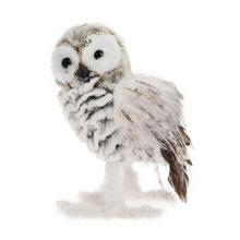 SOVA BIELO-SIVÁ POLYST/TEXTIL 14*12*18CM - FLORASYSTEM