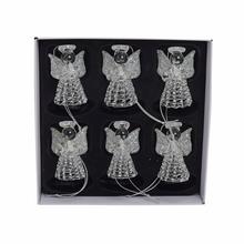 VIAN. OZDOBY ANJEL ČÍRE SKLO S/6 5,5CM - FLORASYSTEM