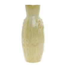 VÁZA ÚZKA KRÉMOVÁ, VZOR KVETY KERAMIKA 13,5*13,5*32,5CM - FLORASYSTEM