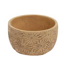 Žltý keramický obal Margaréta s kvetinovým vzorom.