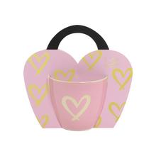 ŠÁLKA 460ml ruž/zlaté srdiečka - FLORASYSTEM