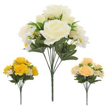 AKCIA! KYTICA RUŽA, DROB. KVETY, ZELEŇ MIX3F 38cm - FLORASYSTEM