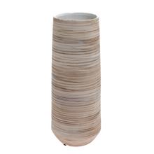 OBAL VÁZA PRUHY KERAMIKA 12.5*12.5*33.5 KRÉM - FLORASYSTEM