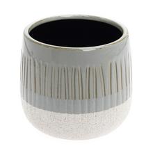 OBAL KERAMIKA 16*16*14 ŠEDOBIELY - FLORASYSTEM