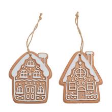 ZÁVES PERNÍKOVÉ CHALÚPKY HNE/BIE S/2 POLY 11,3*9*0,8CM - FLORASYSTEM