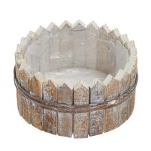 434FL/S OBAL OVÁL M DREVO 21,5x21,5x11CM  - FLORASYSTEM