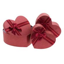 DARČEKOVÁ KRABIČKA SRDCE MAŠĽA S/3 22,7x19,8x9-30,8x28x11,7CM ČERVENÁ - FLORASYSTEM
