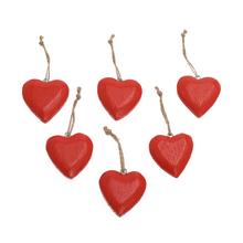 ZÁVES SRDIEČKA ČERVENÉ DREVO S/6 10*10*2,5CM - FLORASYSTEM