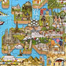 Puzzle 180 dielov s mapou sveta v 8-bitovom štýle.