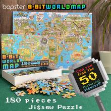 Puzzle 180 dielov s mapou sveta v 8-bitovom štýle.
