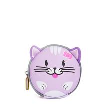 Kľúčenka a peňaženka boppi Tiny Trekker v tvare fialovej mačky.