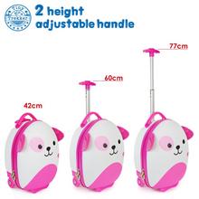 Detský kufor Boppi Tiny Trekker v ružovej farbe s motívom psa.