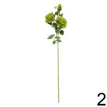 Umelé kvety ruže v zelenej a bielej farbe, 3 hlavy, 82 cm.