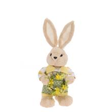 Zajačik s venčekom v béžovej, zelenej a žltej farbe.