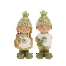 DETI ZELENO-BIELE SO ŽABKAMI MIX/2 POLY 5,5*6*16CM - FLORASYSTEM