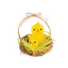 KURIATKA ŽLTÉ V HNEDOM KOŠÍKU 7*6CM - FLORASYSTEM