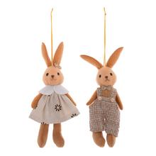 ZÁVES ZAJAČIK HNEDÝ TEXTIL MIX/2 15CM - FLORASYSTEM