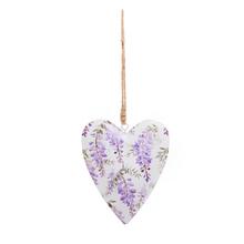 ZÁVES SRDCE KOV VZOR LEVANDUĽA 9,5x11x2CM - FLORASYSTEM