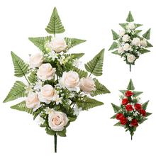 Kytica umelých ruží s listami