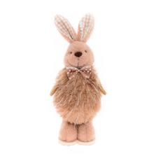 ZAJAC STOJACI HNEDÝ TEXTIL 25CM - FLORASYSTEM