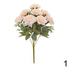 Kytica umelých ruží v mixe farieb, 40 cm.