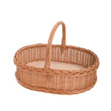 Kôš z prútia s uchom, oválny tvar.