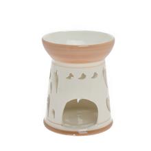 Aromalampa srdce biela a hnedá porcelánová